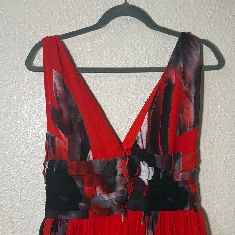 Ever Pretty Red and Black V-Neck Maxi Dress - Picture 5 of 9